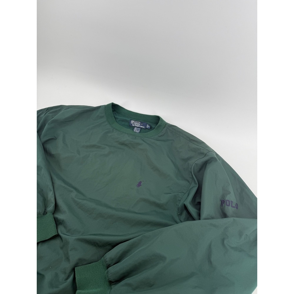 Vintage‎ Polo Ralph Lauren Mens Green Windbreaker Pullover Mesh Lined Jacket M
